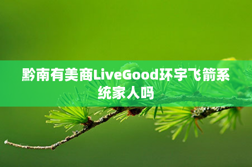 黔南有美商LiveGood环宇飞箭系统家人吗