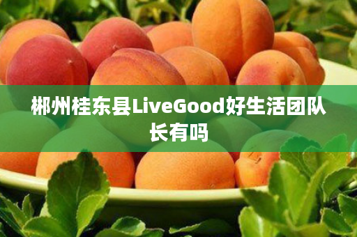 郴州桂东县LiveGood好生活团队长有吗