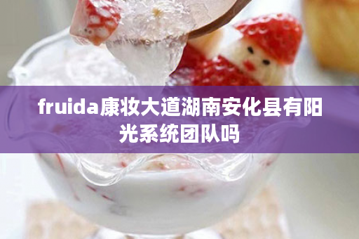 fruida康妆大道湖南安化县有阳光系统团队吗