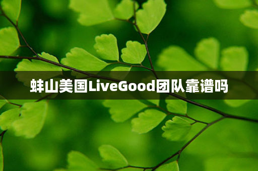 蚌山美国LiveGood团队靠谱吗