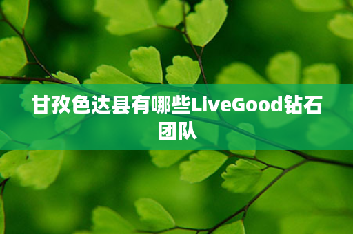 甘孜色达县有哪些LiveGood钻石团队