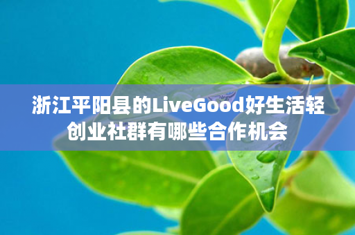 浙江平阳县的LiveGood好生活轻创业社群有哪些合作机会