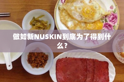 做如新NUSKIN到底为了得到什么？