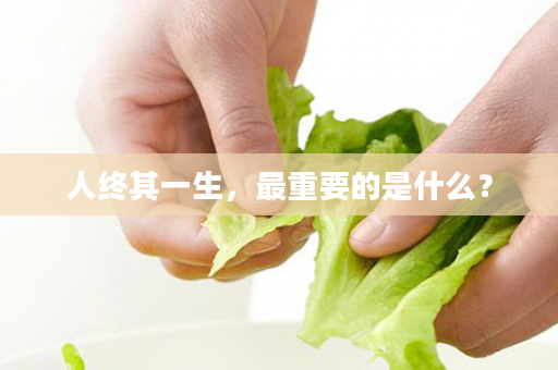 人终其一生，最重要的是什么？