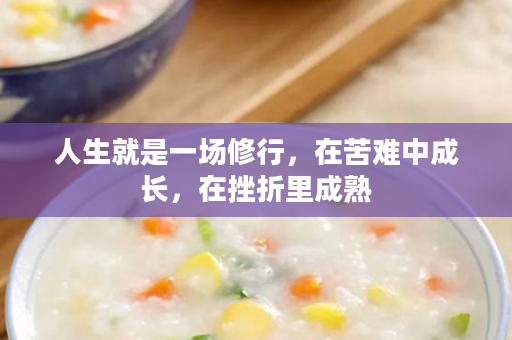 人生就是一场修行，在苦难中成长，在挫折里成熟