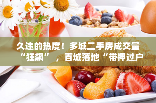 久违的热度！多城二手房成交量“狂飙” ，百城落地“带押过户”